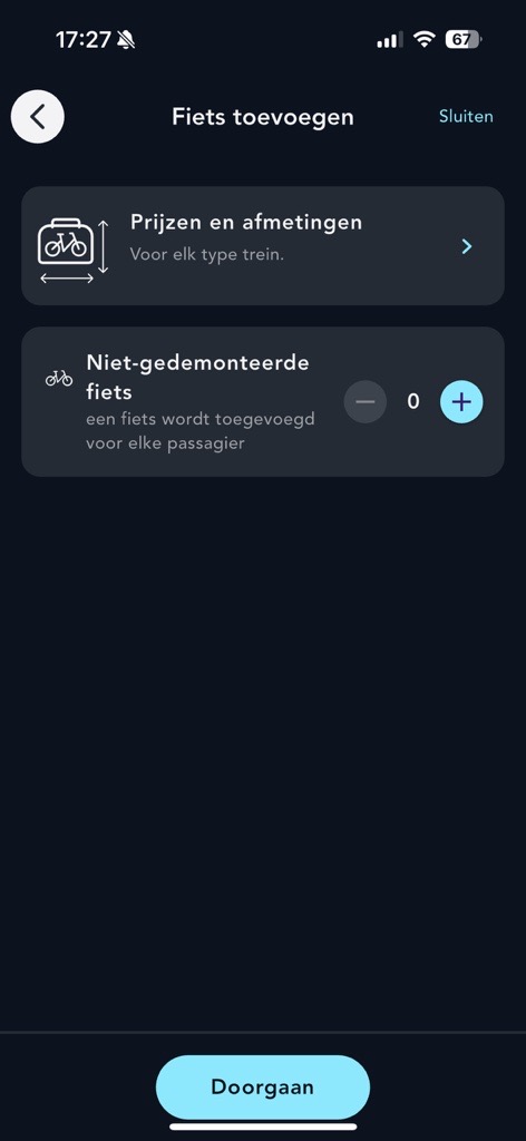 Visueel van de pagina Fiets toevoegen op de SNCF Connect-toepassing